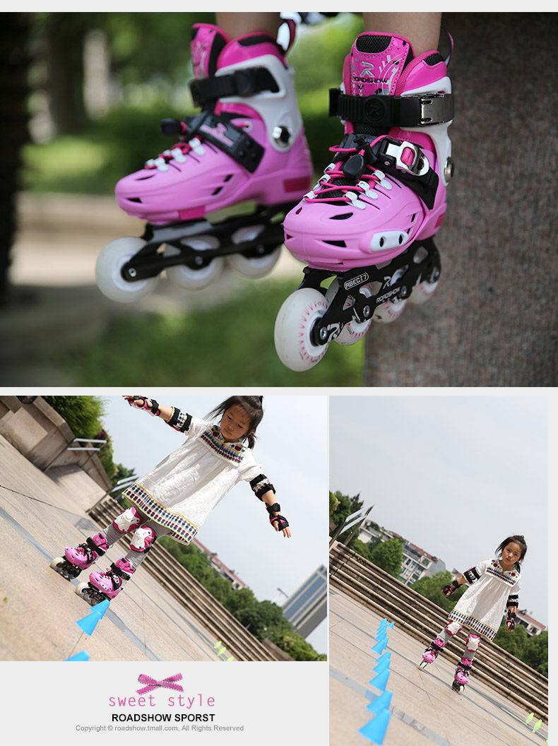 乐秀rx1溜冰鞋儿童轮滑鞋全套装初学者3-6岁男女旱冰鞋闪光滑冰鞋