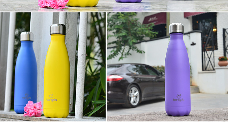 邦达 创意保温杯 不锈钢运动水杯可乐瓶户外水壶创意汽车杯500ml