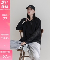 GUIER solid color base shirt Women in autumn and winter with 2021 New loose Korean version of long sleeve T-shirt women