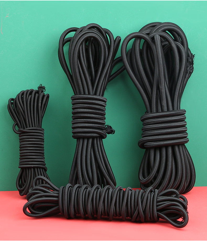 高弹力黑色松紧绳躺椅绳子圆形粗橡皮筋家用彩色细橡筋白色松紧带