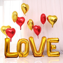 Size 32 inch thin body love letter aluminum foil balloon wedding decoration modeling wedding new house decoration balloon package