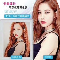 Photo custom DIY digital oil color painting decompression hand-painted digital painting oil painting couple gift