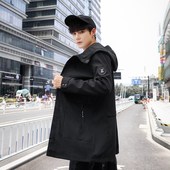 休闲戴帽夹克 潮流修身 潮韩版 帅气中款 风衣春秋季 外套男款 新款