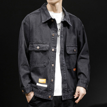 Spring 2022 new denim jacket mens spring autumn loose with big code fat Sub-wave Tide Cards Casual Overalls Jacket Autumn Winter Tide