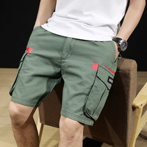 Casual shorts mens loose straight summer thin tooling five-point pants mens Tide brand fat big size Middle pants breeches