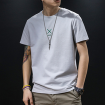 Summer cotton short sleeve T-shirt men loose ins Tide brand White half sleeve size fat fat man plus fat increase body shirt trend