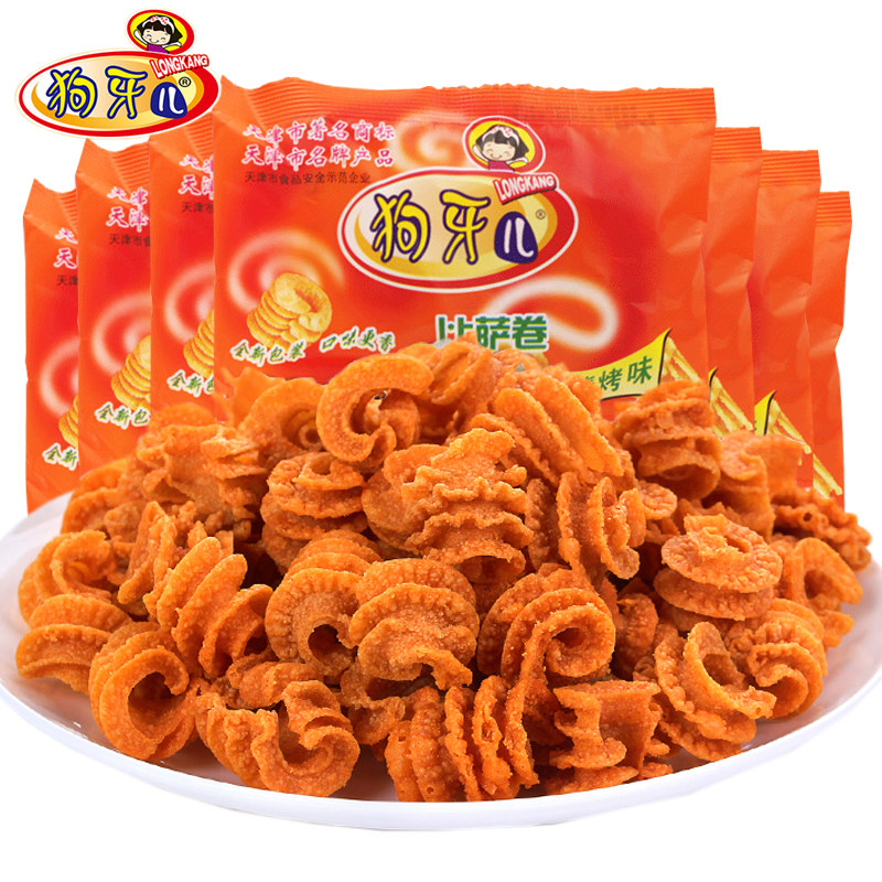 狗牙儿麻辣零食比萨卷锅巴10包