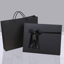 A4 hand-painted black gift box heaven and earth cover black gift box high-grade large gift box with hand gift packaging box