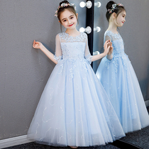 Flower Girl Wedding High-end Girls Birthday Princess Dress Little Girl Piano Playing Children Host Dress Autumn
