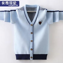 Boy sweater cardio-hoodie 2022 new children casual needling cardio-hoodie jacket boy CUHK Scout spring autumn