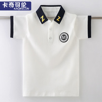 Boys short-sleeved t-shirts summer children polo shirts summer children compassionate pure cotton half-sleeved top boys