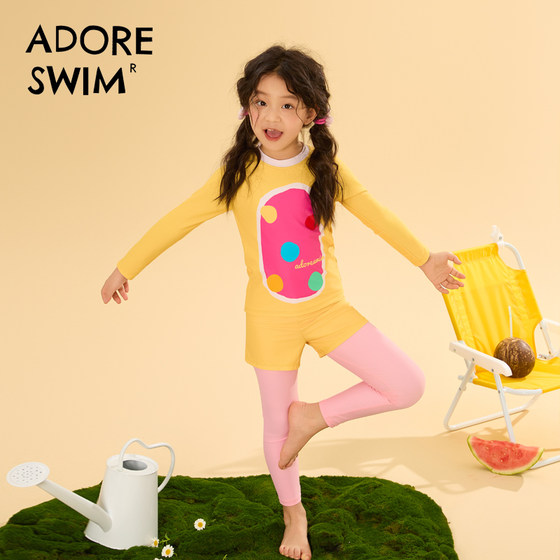 Aidor 2025 new children's swimsuit girls split sun protection long-sleeved swimsuit medium-sized children's swimsuit girls swimsuit Aidor 2025 new children's swimsuit girls split sun protection long-sleeved swimsuit medium-sized children's swimsuit girls swimsuit