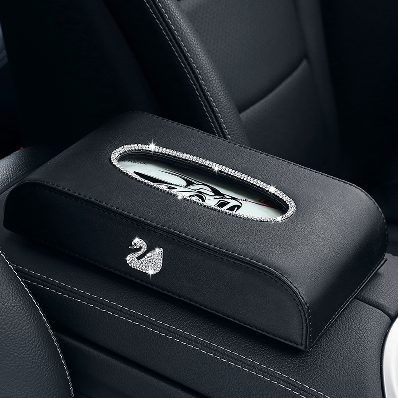 car tissue box, drawer box, seat style interior, lady car, creative diamond-encrusted, cute car armrest box, tissue box