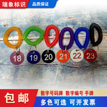 Two-color plate number plate acrylic number number called number plate registration card bath sauna plastic hand plate customization