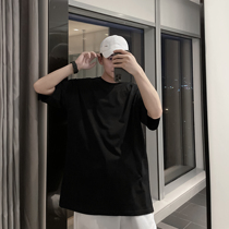 (VERA KANE) Korea ins solid color simple versatile casual loose crew neck base short sleeve top hip men