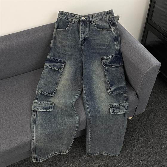 Heavy retro old washing jeans for men and women niche work clothes multi-pocket pixar high street casual straight trousers
Heavy retro old washing jeans for men and women niche work clothes multi-pocket pixar high street casual straight trousers