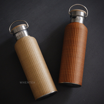 Heard) Bamboo Thread Buckle Porcelain Retro Insulated Bottle Handmade BAMBOO HOT WATER KETTLE RETRO TEA DUCT Insulated Pot