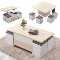 Movable multi-function coffee table Dining table Integrated household dual-use lifting folding Nordic simple small apartment dining table