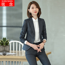 Professional dress female spring and summer formal dress Female college student interview fashion temperament suit suit female beautician overalls