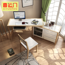 Nordic computer desk Paint corner writing desk Simple modern solid wood notebook office desktop home desk
