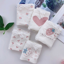 5 panties womens summer thin cotton low waist cute sexy girl Japanese cotton girl underwear