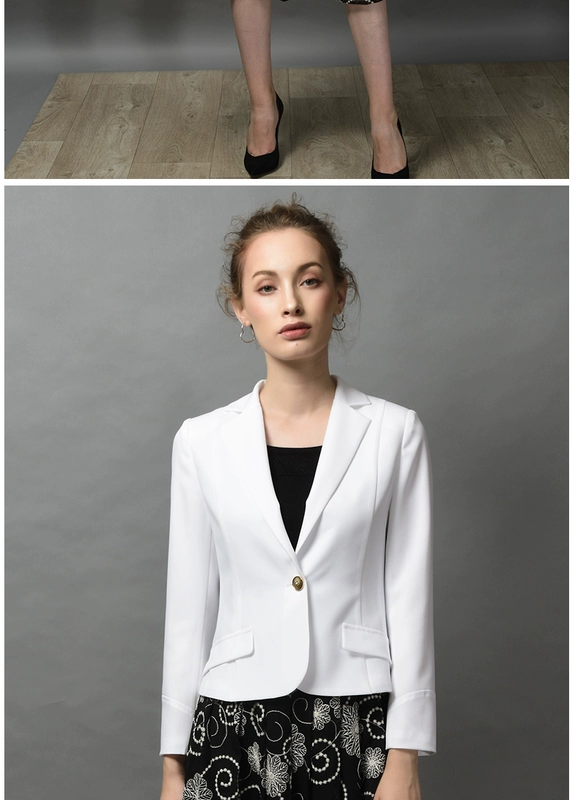 Ivy Noi ngắn phù hợp với phụ nữ nhỏ 2021 quần áo mùa thu mới Phiên bản Hàn Quốc của tự tu luyện CV đi làm chuyên nghiệp phù hợp với phụ nữ - Business Suit