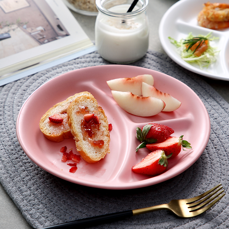 Nordic ins web celebrity home frame plate creative ceramic tableware fruit dessert dish restaurant three flat plate