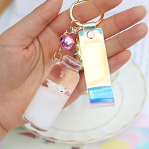 Milk piggy pendant pig net red key chain girl Korean cute female hipster schoolbag hanging girl