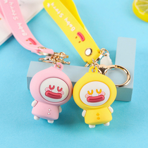 Bag female shoulder bag with pendant key chain Korean cute hipster motorcycle little yellow duck doll