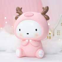 Girls piggy bank girls creative cute girl heart pink princess little childrens piggy bank cartoon red Korea
