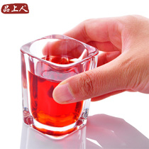 70ml square thickened transparent glass bullet cup One cup white wine cup Foreign wine glass creative home practical wine set