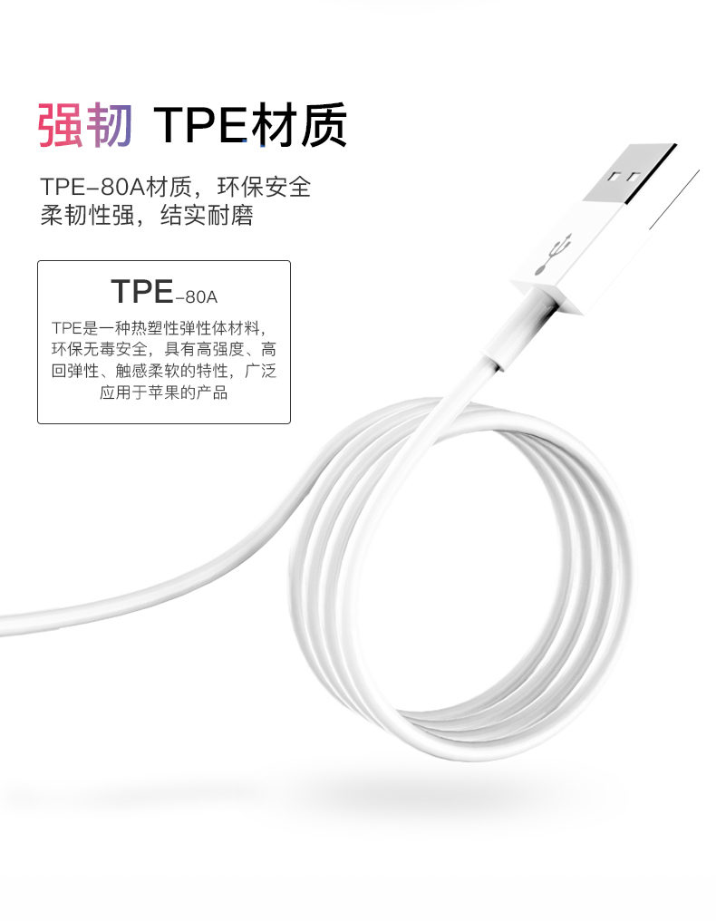 适用苹果xr手机数据线正品iphone6s苹果7 8plus xsmax加长3米六七天猫旗舰店短ipad快充线苹果5s充电线器原封商品详情图