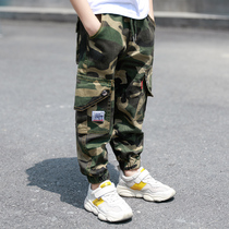 Boys autumn pants childrens camouflage pants overwork pants thickened 2021 spring and autumn foreign atmosphere children casual pants tide