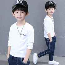 Mens clothing spring and autumn base shirt 2021 new foreign atmosphere childrens T-shirt Korean boy spring tide clothes