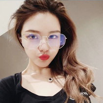 Pure titanium anti-blue light radiation computer glasses myopia female big face thin Korean version flat glasses frame eye protection frame male