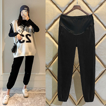 Pregnant women wear winter clothes 2022 new pregnant women's casual pants in autumn winter and wear sports big size pregnant women's pants with long trousers winter