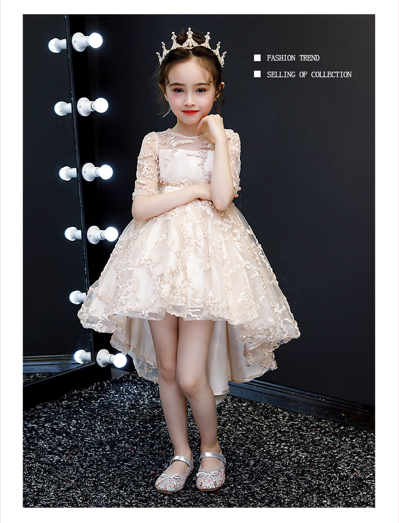 女童秋装公主裙2020新款儿童装裙子韩版夏装洋气拖尾小女孩连衣裙