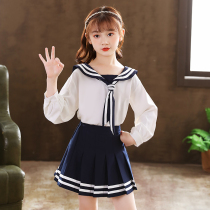 Girls JK Uniform Skirt Autumn Set College Fengqiu Childrens Long Sleeve School Dress