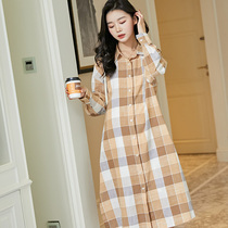 Pregnant women dress Spring Spring and Autumn pregnant women long sleeve Net red tide large size medium length shirt dress maternity dress