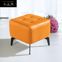 Stool home door light luxury leather sofa stool changing shoe stool low stool children modern minimalist wearing shoe stool living room