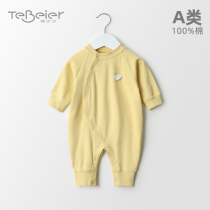 Tebel Baby Conjoined Spring Autumn Pure Cotton Baby Khaclothes Autumn Clothes Long Sleeves Fall Clothes Pyjamas No Bones