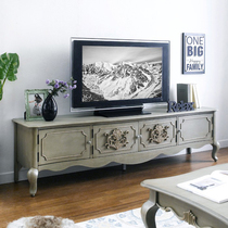 American Solid Wood TV Cabinet Living-room Storage Ground Cabinet Style Retro Make Old Superior Grey Audiovisual Cabinet Furniture Customizable