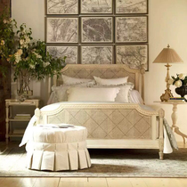 American Countryside Solid Wood Bed Fasting style retro to make old sculptures 1 8 m Double beds 1 5 Plant vine choreography