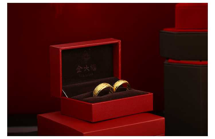 king tai fook/金大福黄金龙凤对戒戒指 足金婚庆对戒结婚戒戒指