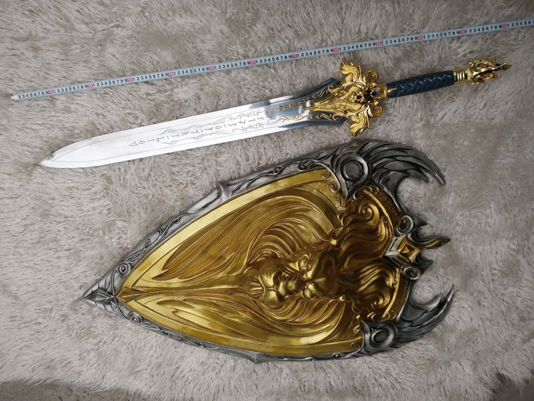 hcmy魔兽电影周边莱恩国王雄狮子之牙剑1比1联盟暴风城包邮未开刃