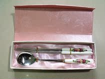 Mongolian characteristic tableware set gift Mongolian handicraft special ceramic stainless steel handmade products