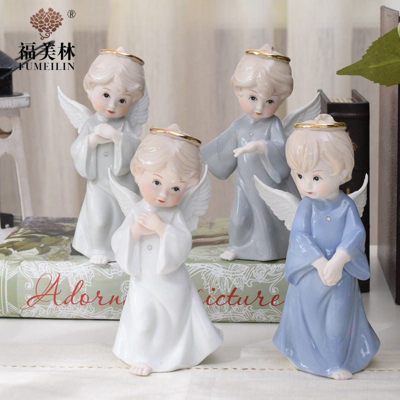 European ceramic figures angel decoration wine porch decoration furnishing articles household act the role ofing is tasted creative wedding gift