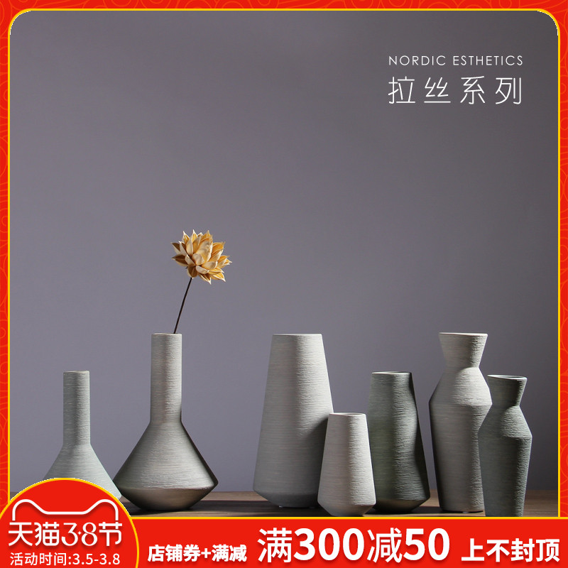 Nordic ceramic flower vases, European - style creative living room table dry flower, I and contracted home furnishing articles