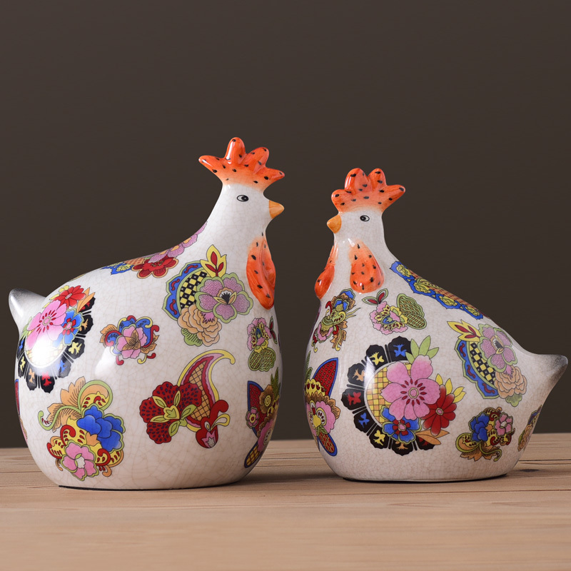 American pastoral originality made pottery and porcelain goo goo chicken place large animals home sitting room adornment wedding gift