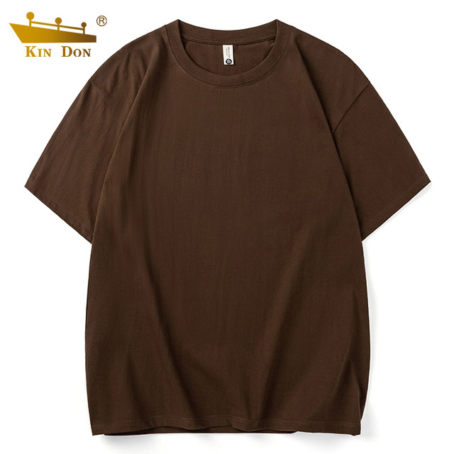 ເສື້ອຍືດແຂນສັ້ນຂອງຜູ້ຊາຍ Golden Shield ເຄື່ອງນຸ່ງຝ້າຍ trendy ສີຂາວເຄິ່ງແຂນຜູ້ຊາຍ summer ວ່າງຄໍຮອບ T-shirt